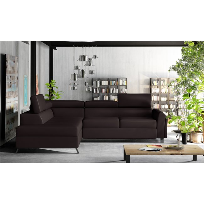 Corner sofa Elkairos L, Soft 66, brown, H95x265x200