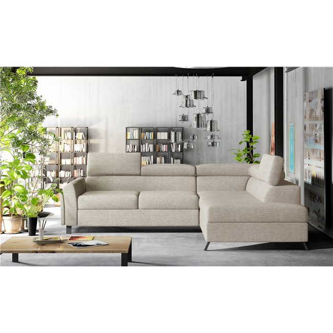 Corner sofa Elkairos R, Cover 02, beige, H95x265x200