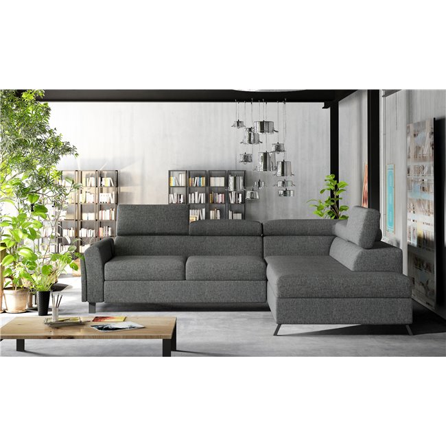 Corner sofa Elkairos R, Inari 96, gray, H95x265x200