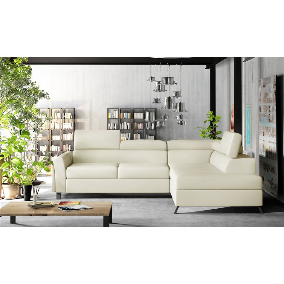 Corner sofa Elkairos R, Soft 33, beige, H95x265x200