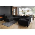 Угловой диван Elouis L, Flores 10, черный, H92x347x202
