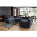 Corner sofa Elouis L, Poco 40, blue, H92x347x202