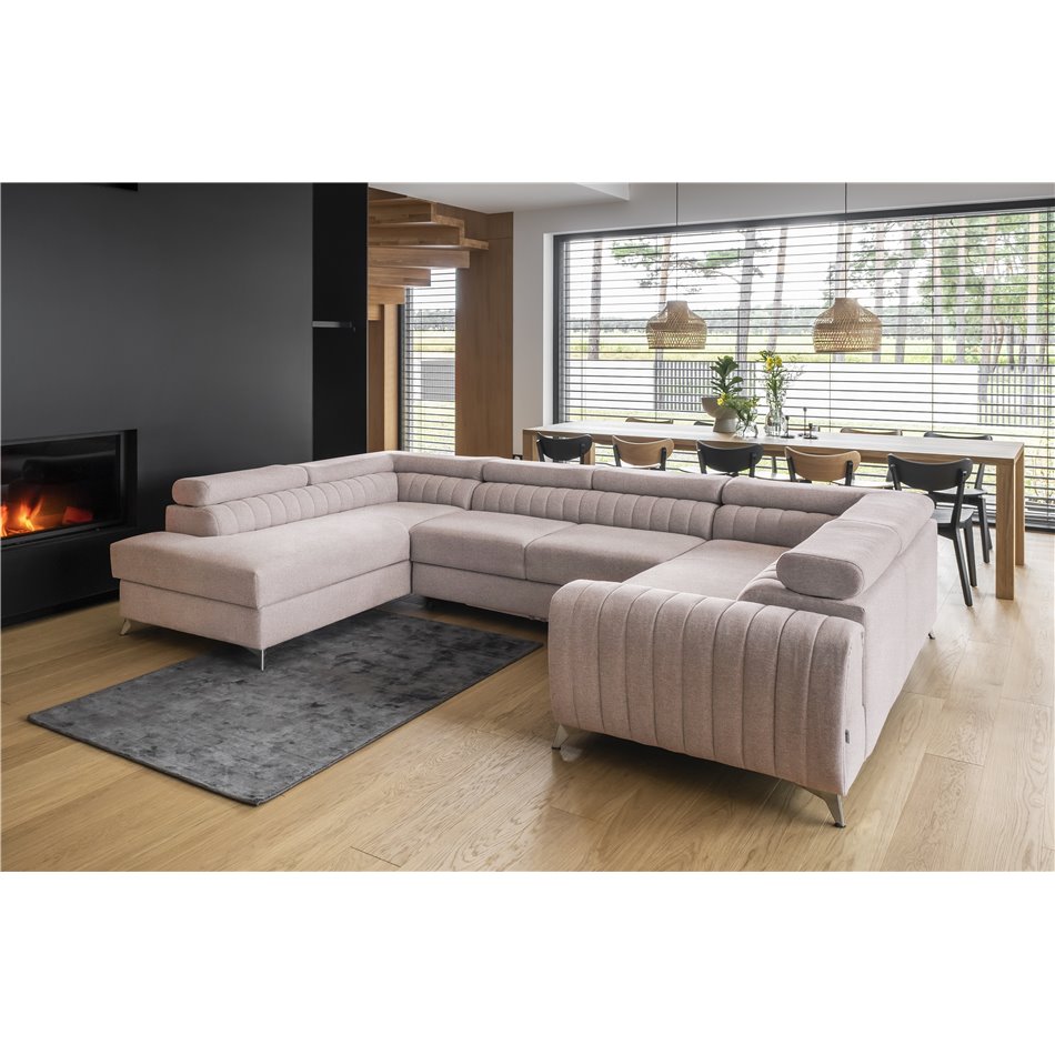 Угловой диван Elouis L, Gojo 101, розовый, H92x347x202