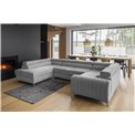 Corner sofa Elouis L, Gojo 4, gray, H92x347x202
