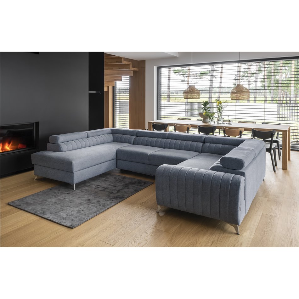 Угловой диван Elouis L, Gojo 40, синий, H92x347x202