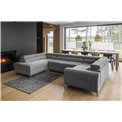 Corner sofa Elouis L, Gojo 5, gray, H92x347x202