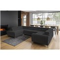 Corner sofa Elouis L, Vero 5, gray, H92x347x202