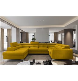 Corner sofa Elouis L, Loco 45, yellow, H92x347x202