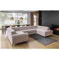 Corner sofa Elouis R, Gojo 101, pink, H92x347x202