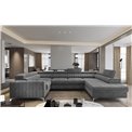 Corner sofa Elouis R, Sola 6, gray, H92x347x202
