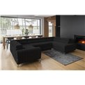 Corner sofa Elouis R, Vero 10, black, H92x347x202