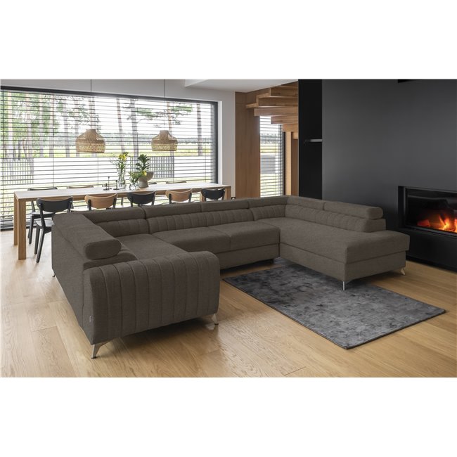 Corner sofa Elouis R, Vero 18, beige, H92x347x202