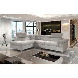 Corner sofa Elridano L, Berlin 01, gray, H90x275x202