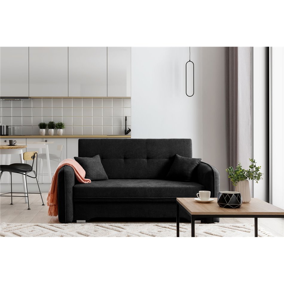 Sofa bed Elaine , Poco 10, black, H75x155x105