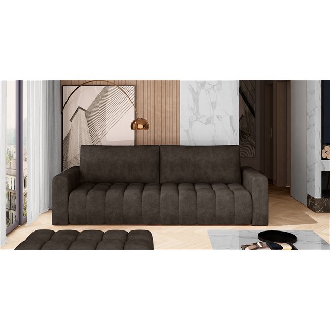 Sofa bed Elazaro , Dora 28, brown, H92x247x97