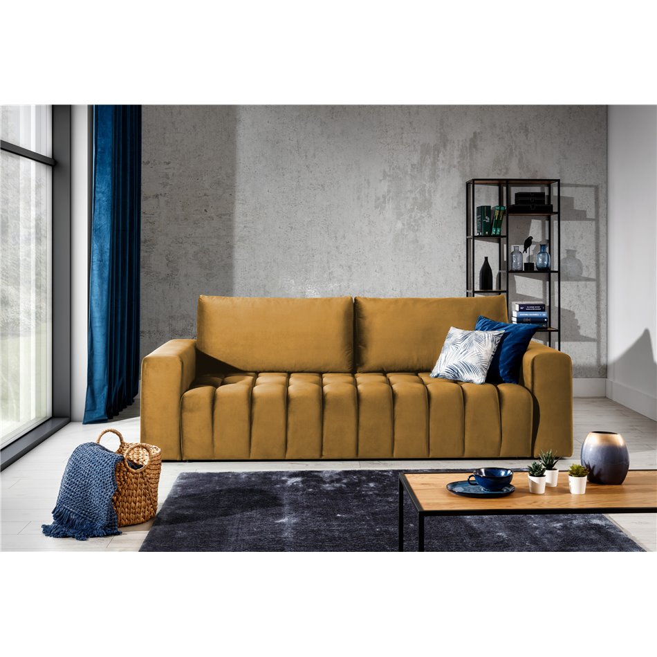 Sofa bed Elazaro , Monolith 48, yellow, H92x247x97