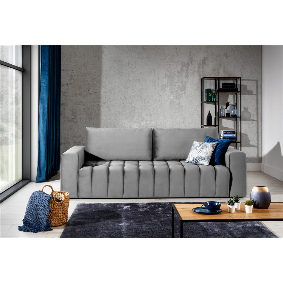 Sofa bed Elazaro , Monolith 84, gray, H92x247x97