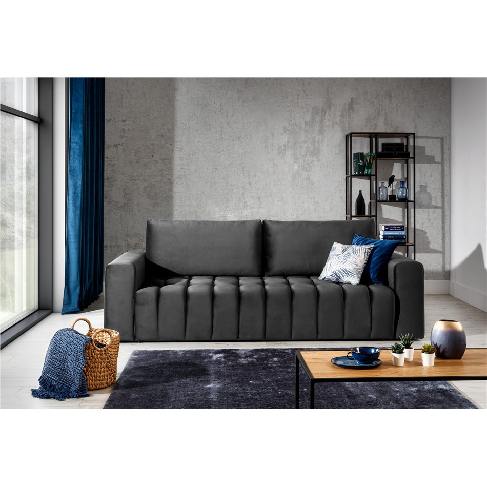 Sofa bed Elazaro , Monolith 97, gray, H92x247x97
