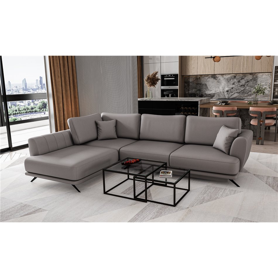 Corner sofa Elarde L, Softis 29, gray, H90x276x191