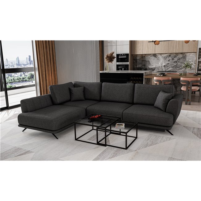 Corner sofa Elarde L, Vero 5, gray, H90x276x191