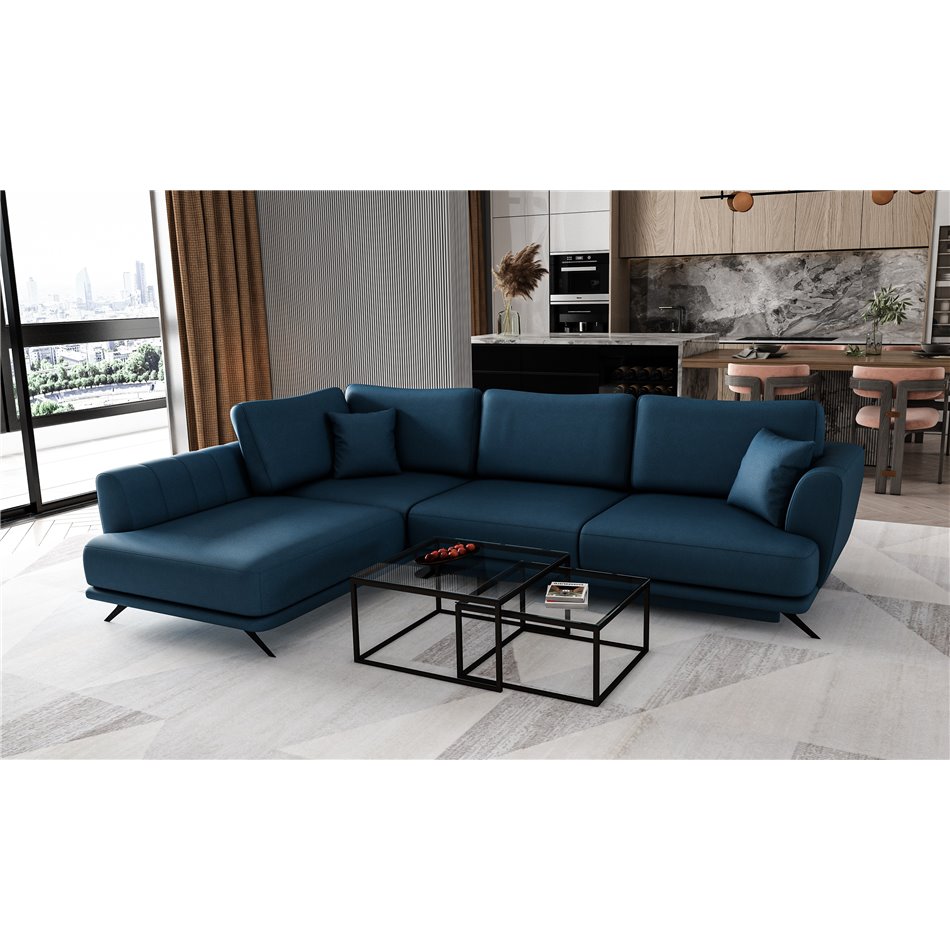 Corner sofa Elarde L, Savoi 40, blue, H90x276x191