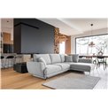 Corner sofa Elarde R, Roko 4, gray, H90x276x191