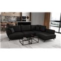 Corner sofa Elarde R, Velvetmat 10, black, H90x276x191