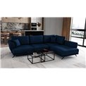 Corner sofa Elarde R, Velvetmat 40, blue, H90x276x191