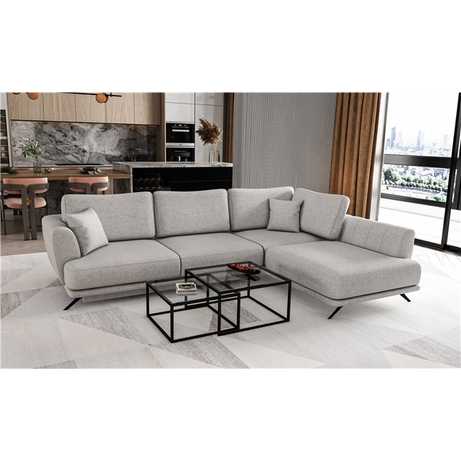 Corner sofa Elarde R, Borneo 4, gray, H90x276x191