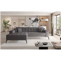 Corner sofa Elsolange L, Berlin 01, gray, H80x292x196
