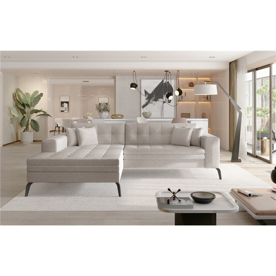 Corner sofa Elsolange L, Cover 02, beige, H80x292x196