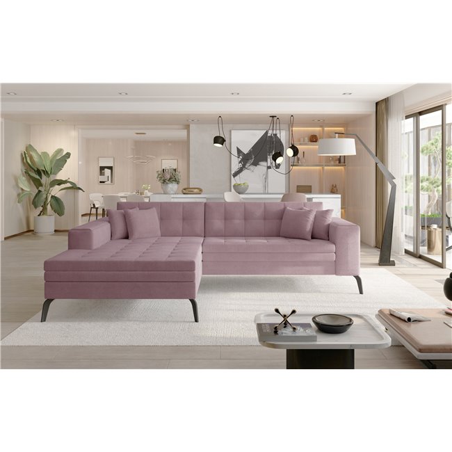 Угловой диван Elsolange L, Omega 91, розовый, H80x292x196