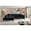 Угловой диван Elsolange L, Soft 11, черный, H80x292x196