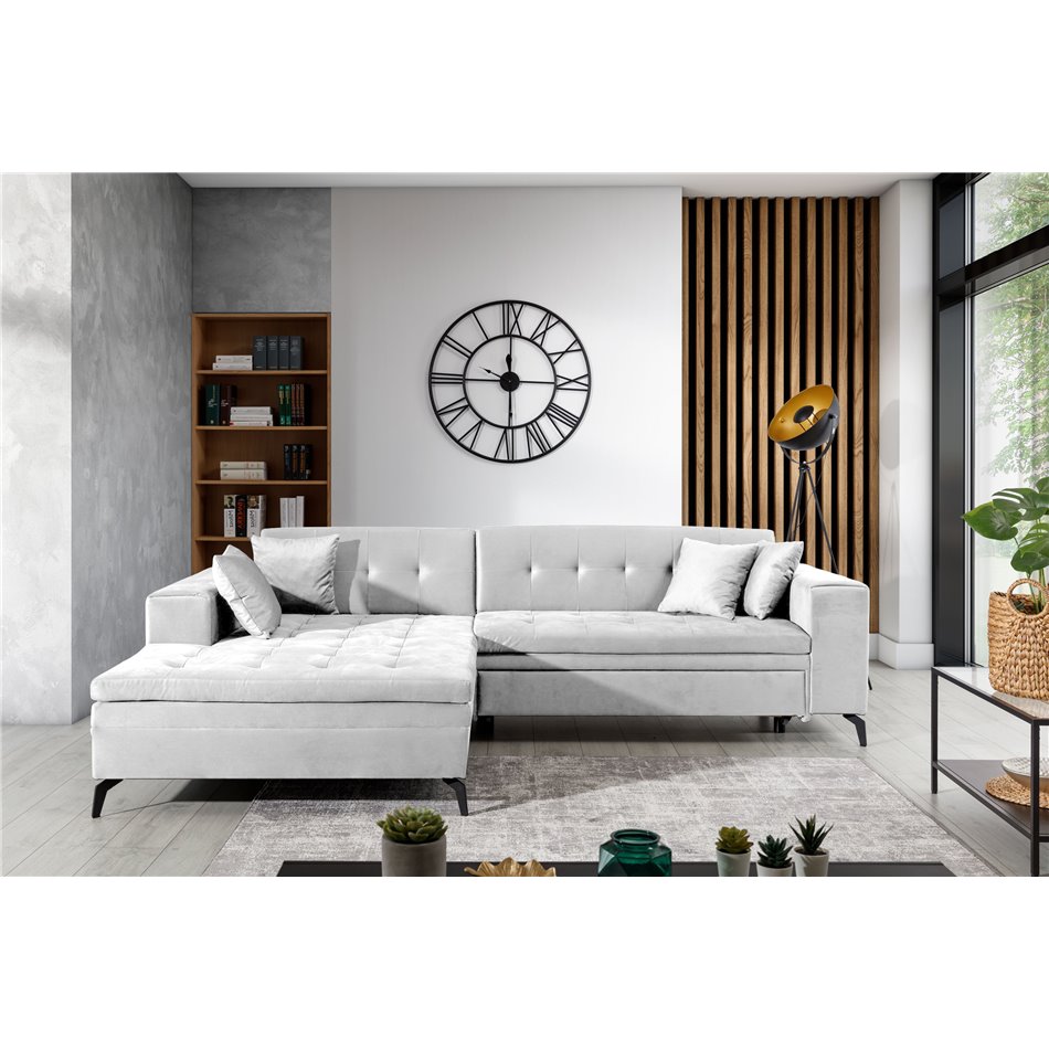 Угловой диван Elsolange L, Savoi 1, серый, H80x292x196