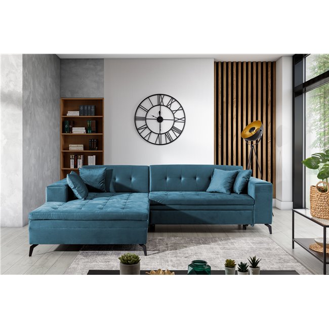 Corner sofa Elsolange L, Savoi 38, blue, H80x292x196