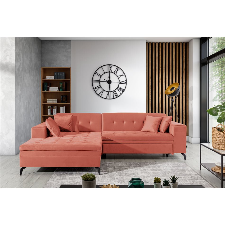 Corner sofa Elsolange L, Solar 23, peachy, H80x292x196
