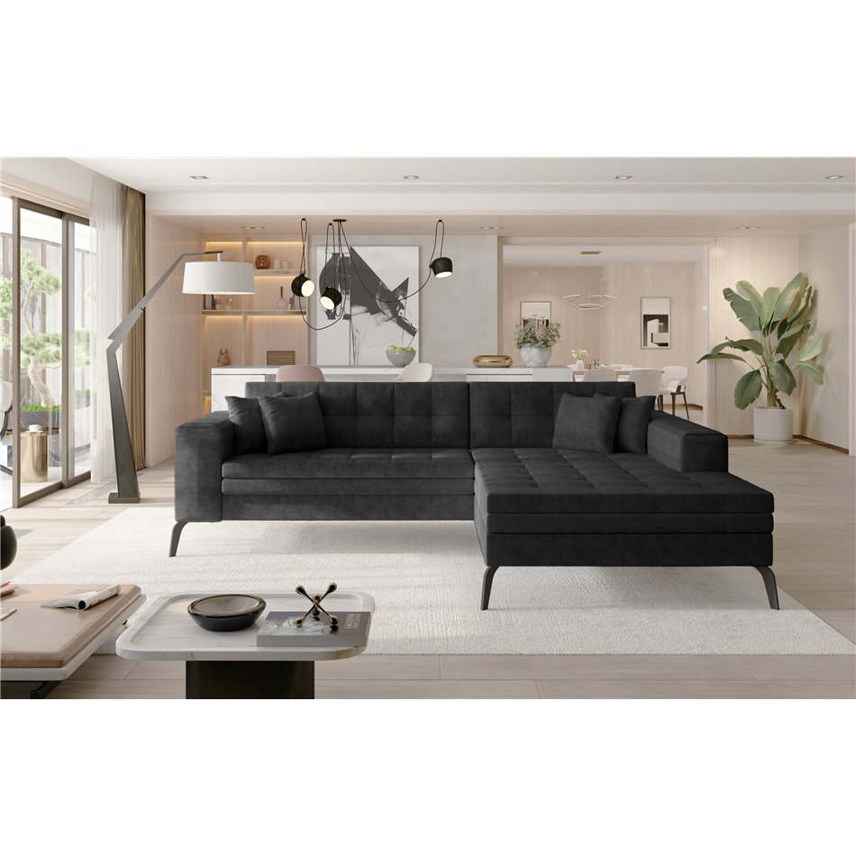 Corner sofa Elsolange R, Dora 96, gray, H80x292x196