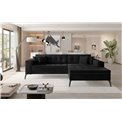 Corner sofa Elsolange R, Mat Velvet 99, black, H80x292x196