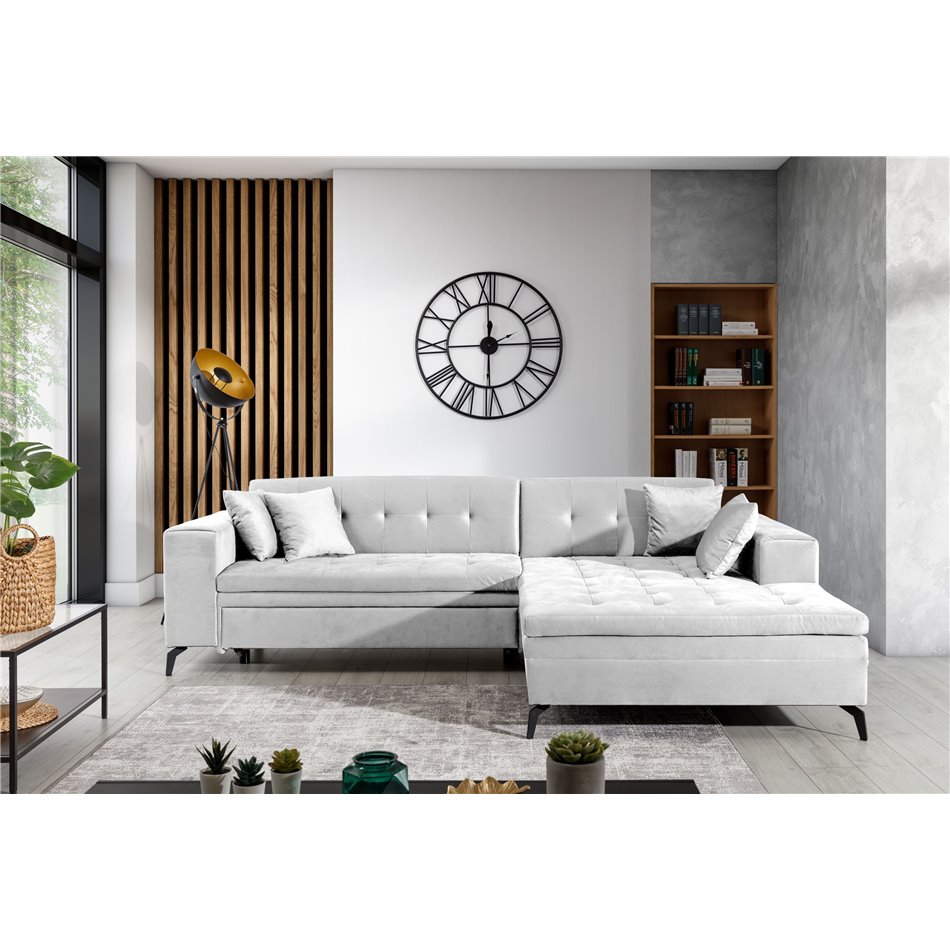 Угловой диван Elsolange R, Savoi 1, серый, H80x292x196