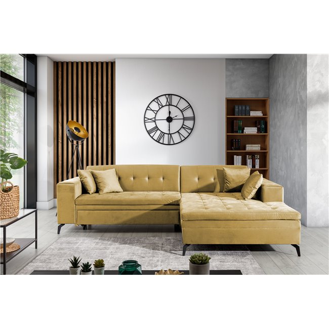 Угловой диван Elsolange R, Savoi 45, желтый, H80x292x196