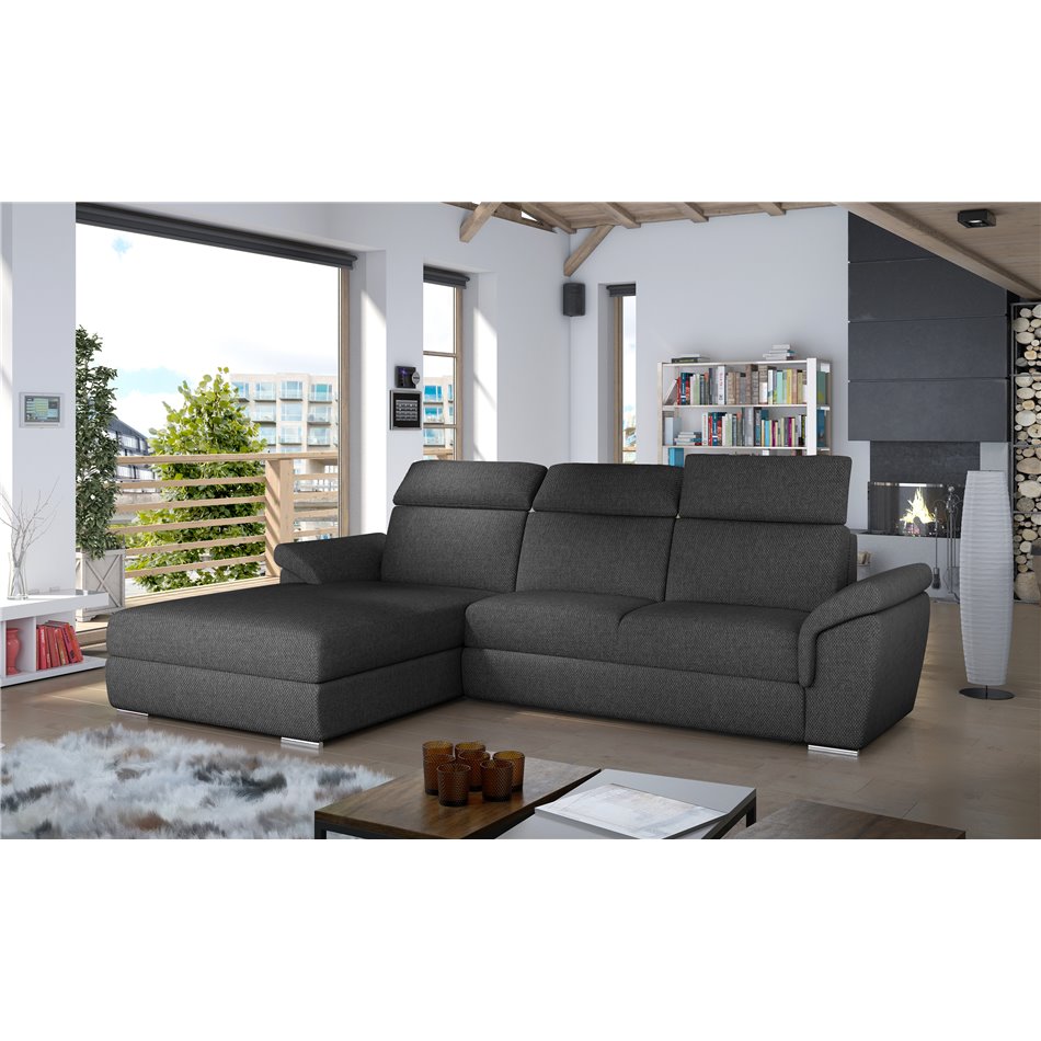 Corner sofa Eltrevisco L, Inari 96, gray, H100x272x216
