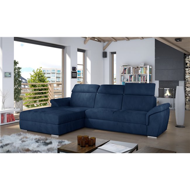 Corner sofa Eltrevisco L, Kronos 09, blue, H100x272x216