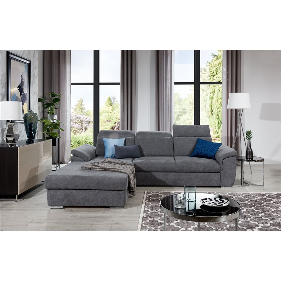 Угловой диван Eltrevisco L, Omega 13, серый, H100x272x216