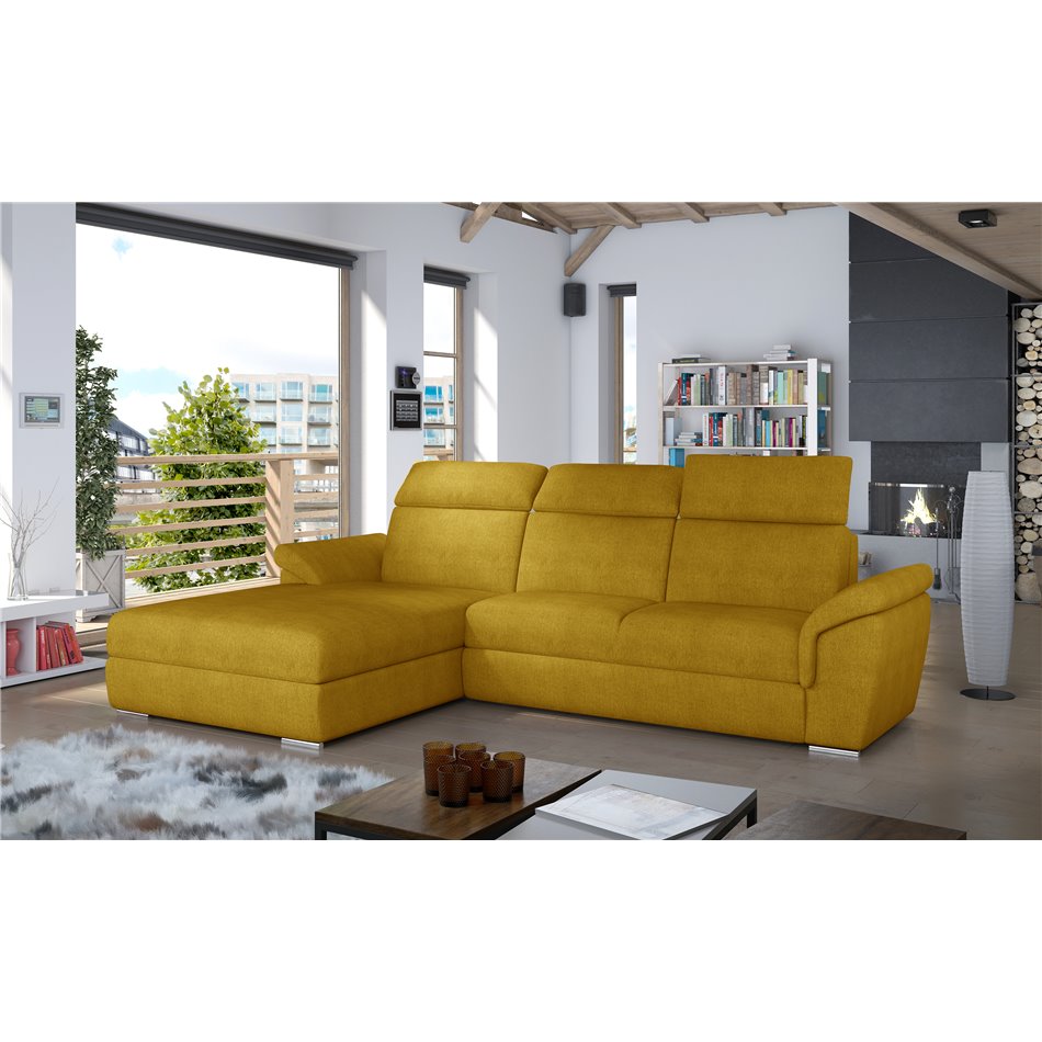 Угловой диван Eltrevisco L, Omega 68, желтый, H100x272x216