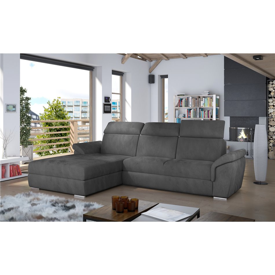 Corner sofa Eltrevisco L, Paros 06, gray, H100x272x216