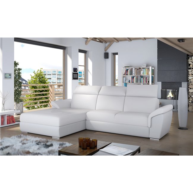 Corner sofa Eltrevisco L, Soft 17, white, H100x272x216