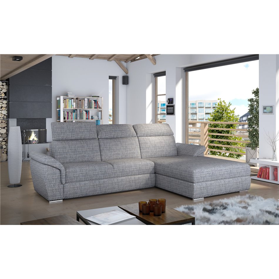 Угловой диван Eltrevisco R, Berlin 01, серый, H100x272x216