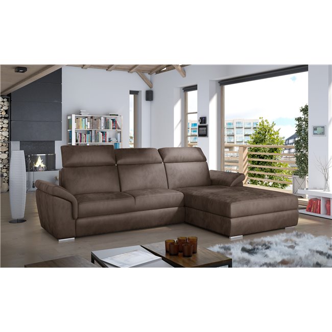 Corner sofa Eltrevisco R, Monolith 09, light brown, H100x272x216
