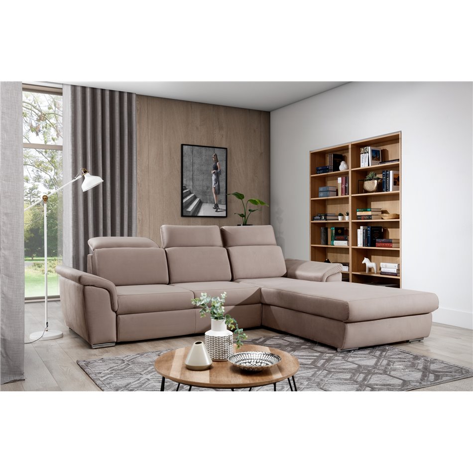 Corner sofa Eltrevisco R, Solar 16, beige, H100x272x216