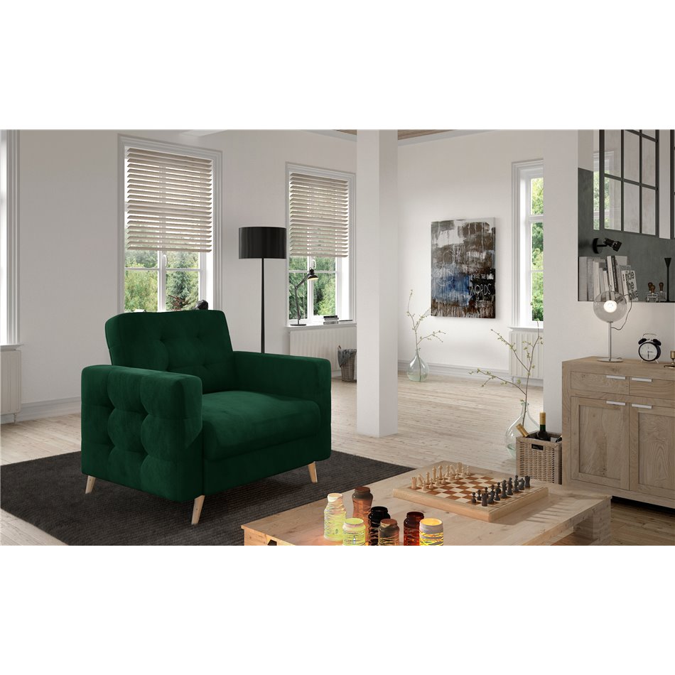 Armchair Elsgard , Kronos 19, green, H88x105x92